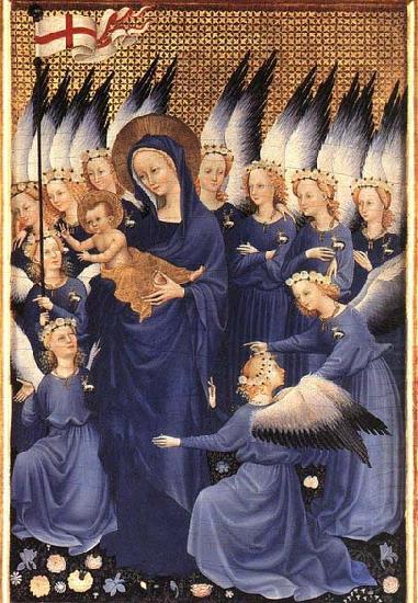 unknow artist Wilton Diptych: Virgin and Child with Angels china oil painting image